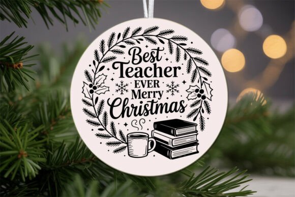 Best Teacher Ever Merry Christmas SVG