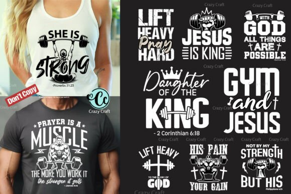 Christian Gym SVG PNG Bundle, Christian