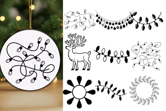 Christmas Light Silhouette SVG Bundle