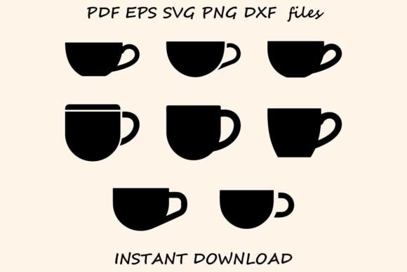 Coffee Cup Silhouette SVG Set