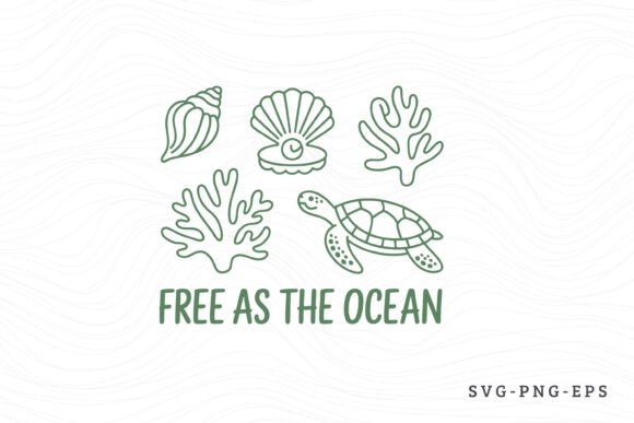 Free As the Ocean - Summer SVG PNG