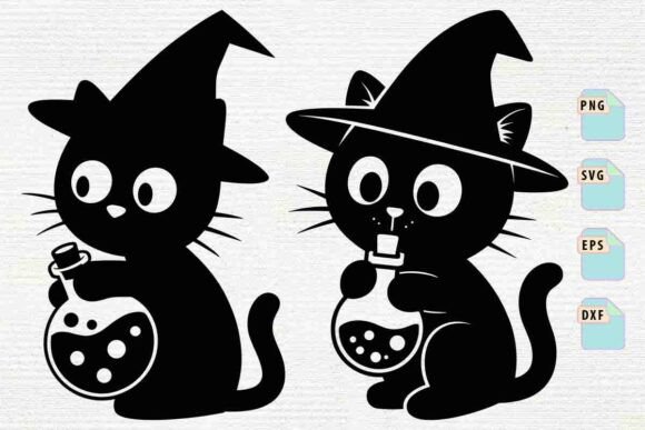 Halloween Cat with Potion SVG