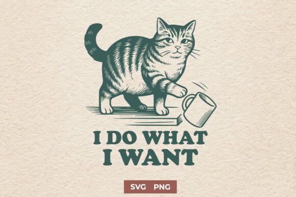 I Do What I Want Cat Funny SVG PNG Print