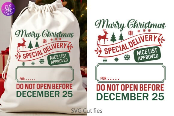 Marry Christmas Christmas Santa Sack SVG
