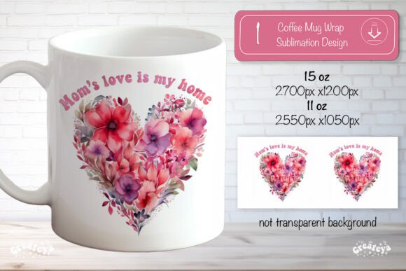 Mothers Day Mug Wrap Sublimation Png