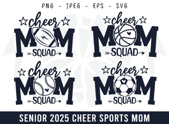 Proud Cheer Sports Mom Squad Design SVG