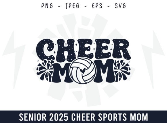 Proud Cheer Volleyball Mom Design SVG