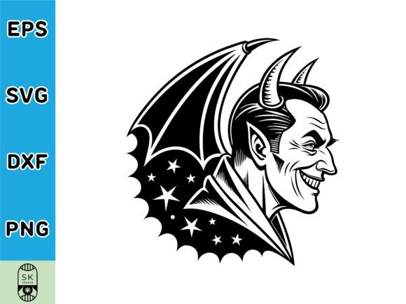 Vintage Devil Silhouette SVG